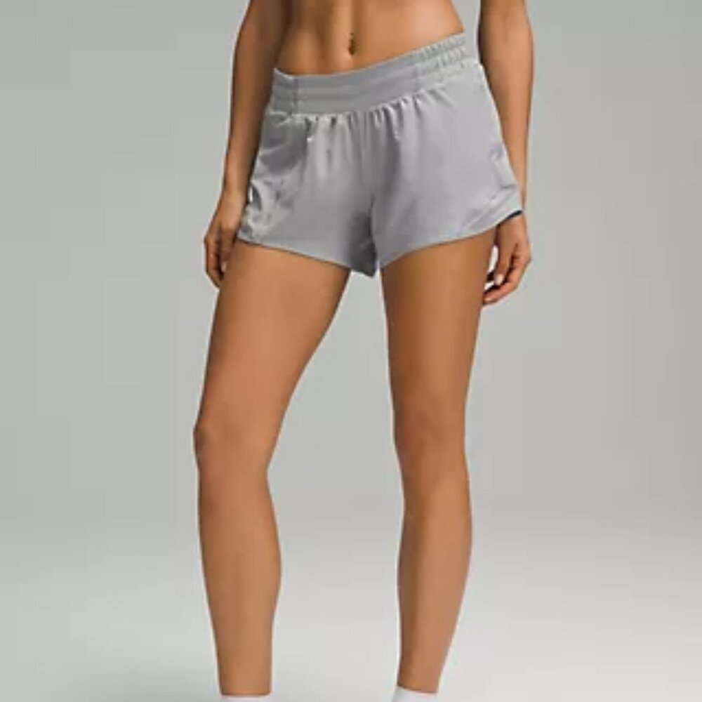 Lululemon Grey Hotty Hot Low-Rise Lined Short 4"